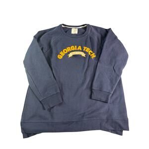 Georgia Tech Yellow Jackets Sweatshirt XL League Navy Crewneck Spellout College